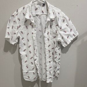 Miller Lite White Patterned Shirt